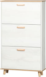 HomCom Dulap de pantofi din PAL cu 3 sertare si 2 rafturi interne reglabile, 70x23, 5x122 cm, alb | AOSOM RO (837-243) Pantofar