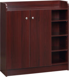 HomCom Dulap de pantofi din lemn pentru 12 perechi de pantofi cu 4 rafturi deschise, 83x30x90 cm, culoare cafea HOMCOM | Aosom Romania (837-623V00CF) Pantofar