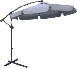 Outsunny Umbrelă de Soare pentru Grădină, Braț din Metal, Baldachin din Poliester, Φ265x265cm, Gri | Aosom Romania (84D-161CG)
