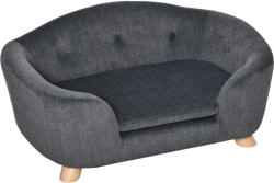 PawHut Canapea pentru Câini de Talie Mică, Culcuș de Interior cu Pernă Lavabilă, Design Modern, 70x47x30cm, Gri Antracit | Aosom Romania (D04-196CG)