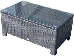 Outsunny masuta exterior, sticla securizata, 85x50x39cm, maro | Aosom Romania (01-0721) Masa de cafea