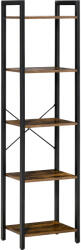HOMCOM Bibliotecă Stil Industrial HOMCOM cu 5 Rafturi, Mobilier din Lemn și Oțel, Ideal pentru Casă, Birou și Studio, Design Rustic, Maro | Aosom Romania (838-162) Raft