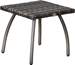 Outsunny Masa Outsunny din Ratan sintetic pentru Exterior, Gradina, Terasa Impermeabilă Gri 45x45x44cm | Aosom Romania (867-084V01GY) Masa de cafea