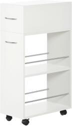 HOMCOM Carucior de bucatarie, carucior de depozitare, dulap cu sertar si rafturi deschise, mobilier de bucatarie HOMCOM | Aosom Romania (801-240V80)