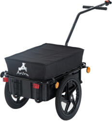 HomCom Remorcă Cărucior pentru Bicicletă cu Coș în Oțel, 144x59x80 cm, Negru | Aosom Rmania (B71-005)