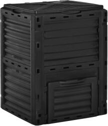 Outsunny Compostor de Grădină 300L din Plastic, cu Capac, Ușor de Asamblat, Negru | Aosom Romania (845-491) Compostator