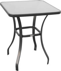 Outsunny Masă Pătrată pentru Grădină, Sticlă Termorezistentă, Design Modern, Negru, 68.5x68.5x84cm | Aosom Romania (84B-035)