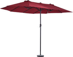 Outsunny Umbrelă Dublă de Grădină în Oțel și Poliester Roșu cu Deschidere Ușoară | Aosom Romania (84D-031V01WR)