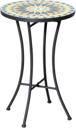 Outsunny Masuta de Gradina din Metal cu Blat din Mozaic Ceramic, Ф35.5x53.5cm, Multicolor | Aosom Romania (84B-885)
