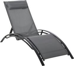 Outsunny Sezlong de Gradina 5 Inclinari din Aluminiu cu Perna Detasabila| Aosom Ro | Aosom Romania (84B-179V01CG)