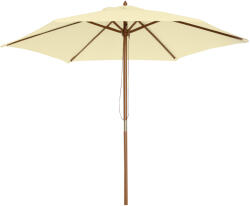 Outsunny Umbrelă de Soare pentru Grădină cu Suport din Lemn, Design Elegant, 2.5x2.3m, Crem, Protecție UV | Aosom Romania (01-0212)