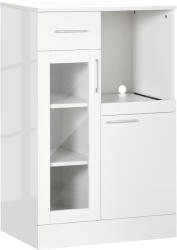 HOMCOM Dulapior cu Sertare și Dulap din Lemn și Sticlă Design Modern pentru Bucătărie sau Living 60x40x95cm Alb | Aosom Romania (835-802V00WT) Comoda