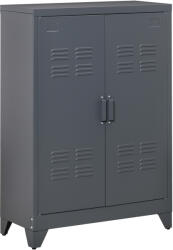 HOMCOM Dulapior Multifunctional cu 2 Usi Stil Industrial, Dulapior Metalic pentru Casa si Garaj - Gri, 75x33x110cm HOMCOM | Aosom RO (838-148GY) Comoda