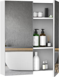 HomCom mobilier baie dulap cu oglinda, 60x75x15cm, MDF alb | Aosom Romania (811-032)