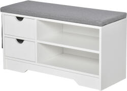 HomCom Banchetă Pantofar Compactă HOMCOM, Bancă Depozitare din Lemn pentru 4 Perechi Pantofi, Design Modern, Alb | Aosom Romania (837-165) Pantofar