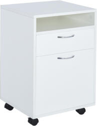 HomCom Comodă Mobilă pentru Birou HOMCOM, cu Roți, Design Compact, 40x35x60cm, Alb | Aosom Romania (836-027WT) Dulap arhivare