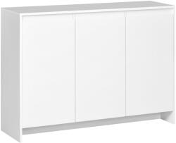 HOMCOM Bufet Modern cu 12 Rafturi, PAL, pentru Bucătărie, Sufragerie, Hol, 120x35x85 cm, Alb, Spațiu Amplu de Depozitare | Aosom Romania (835-940V00WT) Bufet