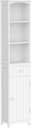 HomCom Dulap Înalt de Baie cu 3 Rafturi din MDF, 34x24x170 cm, Alb | Aosom Romania (834-077)