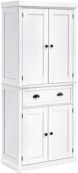 HOMCOM Dulap de bucatarie HOMCOM cu sertar central din MDF, placi aglomerate si metal, 76x40, 5x184cm, alb | Aosom Romania (835-115WT) Bufet