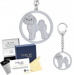 Mejk Jewellery Kulcstartó kutyával Shih Tzu Ezüst 925 Ajándék Kulcstartó Gravírozás Ingyenes (BE R535)