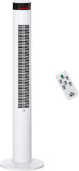 HomCom Ventilator de Turn cu Panou LED, 3 Viteze, 4 Moduri, 45W, Telecomandă, Alb | Aosom Romania (824-051V90WT)