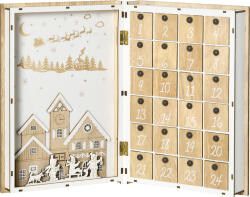 HOMCOM Calendar de Advent, Calendar de Craciun in forma de carte cu decoratiuni tematice, calendar pentru cadouri de Craciun HOMCOM | Aosom Romania (830-521V00MX)