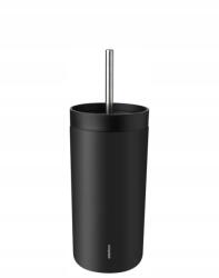 Stelton To Go Rozsdamentes Acél Termosz Bögre Szívószállal 400 ml Fekete (686-51)