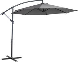 Outsunny Umbrelă Descentralizată pentru Exterior, Gri, Manivelă, Oțel și Poliester Anti-UV, Φ300x250cm | Aosom Romania (84D-037GY)