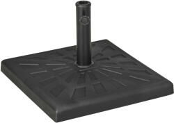 Outsunny Suport Umbrelă de Grădină din Rășină 19kg, Bază Pătrată pentru Stabilitate, Greutate Suport Umbrele | Aosom Romania (84D-228V00BK)