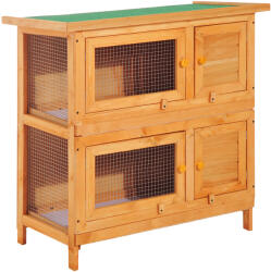 PawHut cusca de exterior pentru iepuri, lemn brad 90x45x90cm | Aosom Ro (D51-069)