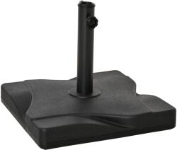 Outsunny Suport Pătrat pentru Umbrelă, Bază Greutate 20kg din Plastic, 41.5x41.5x35cm, Ideal pentru Exterior, Negru | Aosom Romania (84D-078)