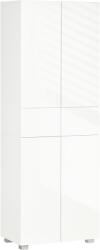 HOMCOM Dulap Bucatarie cu sertare, 4 usi, cu 5 niveluri cu 3 rafturi reglabile, pentru sufragerie, alb lucios 60x35x170cm HOMCOM | Aosom Romania (835-612) Bufet