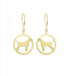 Mejk Jewellery Aranyozott fülbevaló Cane Corso kutyával, 925-ös ezüst, akasztós, ajándék gravírozással (KOLCZYKI Z CANE CORSO)