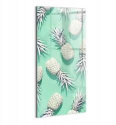 Wallfluent Üvegkép Fénykép Lakberendezési Dekoráció Nappaliba Festett ananászok 70x140 (010010010250100074653)