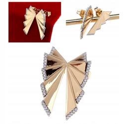 Xuping 016 Aranyozott fülbevaló cirkónia kövekkel, 18 karátos arannyal bevonva Xuping, lógós