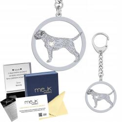 Mejk Jewellery Ezüst kulcstartó kutyával Border Terrier 925 Ékszer Ajándék Gravírozás Ingyenes (BRELOK Z BORDER TERRIER)