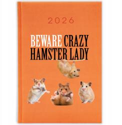  Könyvnaptár A5 2026 Narancssárga Vicces Ajándék Hamster Lady Minták (Kalendarz 26 Pomarańczowy Hamster Lady)