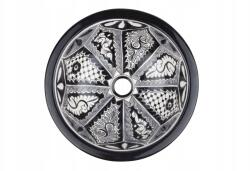 Cerames Mosdókagyló Kicsi Kerek Pultba Süllyeszthető Fekete Atalaya (OKR-Mala-D26)