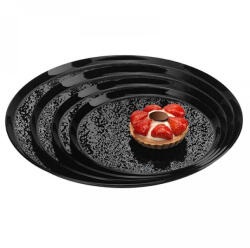 Garibaldi Tavă de Prezentare Onda Cu Relief D40cm Rotundă Neagră Tava