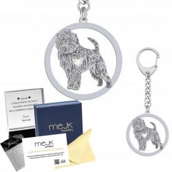 Mejk Jewellery Ezüst kulcstartó kutyával Pinczer Majom 925 Ajándék Dedikálás Gravírozás (Pinczer Małpi - Affenpinscher)