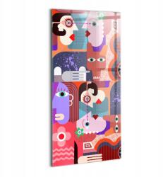 Wallfluent Üvegkép Előszobába Gyors Szereléssel Absztrakt arcok 50x100 (010010010170100074623)