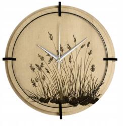  Fa falióra réti perje Juharfa mintás ezüst mutatók 40 cm (HDF0587-MAPLE-SILVER-40)