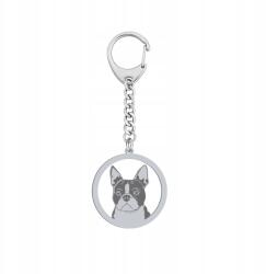 Mejk Jewellery Kulcstartó Boston terrier Ezüst925 Ajándék Kulcstartó Gravírozás Ingyenes (BE R755)