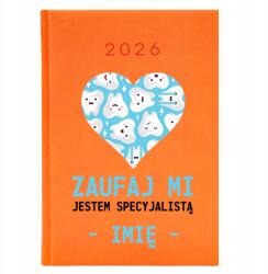  Könyvnaptár A5 2026 Év Narancs Fogorvos Szakember Varázsló (Planer 26 Pomarańczowy Dentysta Specjalista)