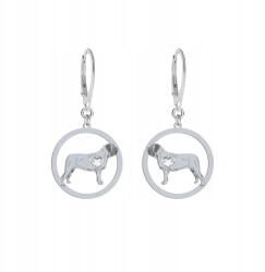 Mejk Jewellery Ezüst Fülbevaló Angol Masztiff Kutyával 925 Születésnapi Ékszer Gravírozás (Kolczyki z psem Mastif Angielski)