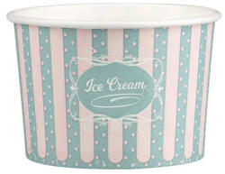  Fagyis tégely, papír és PE, 240 ml, zöld/rózsaszín | 50 db/csomag