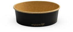 Vegware Lebomló salátás doboz, 500ml, kerek, fekete | 50 db/csomag