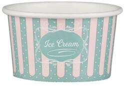  Fagyis tégely, papír és PE, 180 ml, zöld/rózsaszín | 50 db/csomag