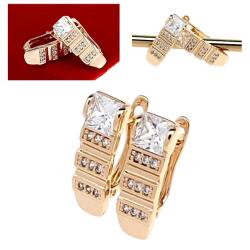 Xuping 4925 Aranyozott fülbevaló cirkónia kövekkel, 18 karátos arannyal bevonva, Xuping, lógós