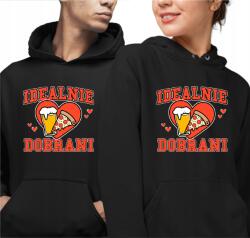  Páros Pulóverek Tökéletesen Passzoló Sör és Pizza Valentin Napi Ajándék XL (Dwie Bluzy Dla Par Hoodie Z kapturem)